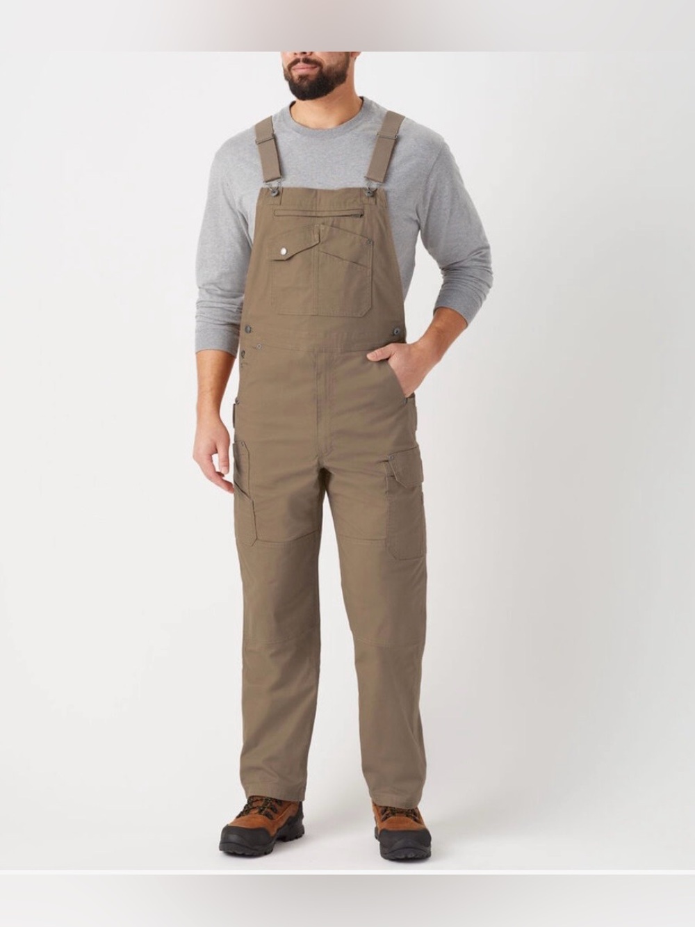Duluth Trading Co Canvas Work Utility Bib Overalls Coolmax Mens XL x31 Khaki